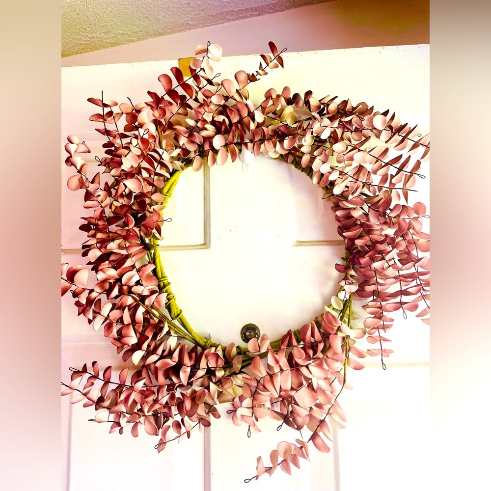 *Burgundy Fall Ombré Eucalyptus Leaf Wreath